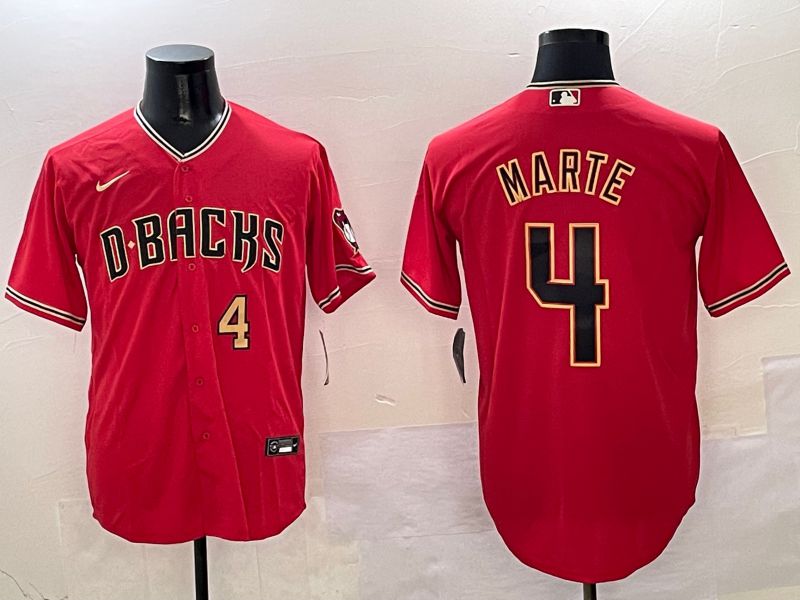 Men Arizona Diamondback #4 Marte Red Game 2025 Nike MLB Jersey style 3->arizona diamondback->MLB Jersey